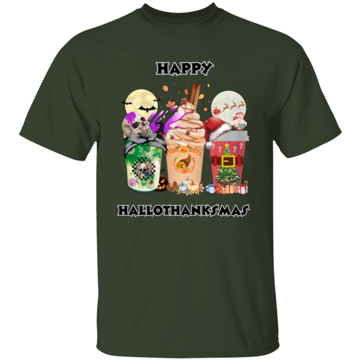 Happy Hallothanksmas Coffee Short Sleeve T-Shirt