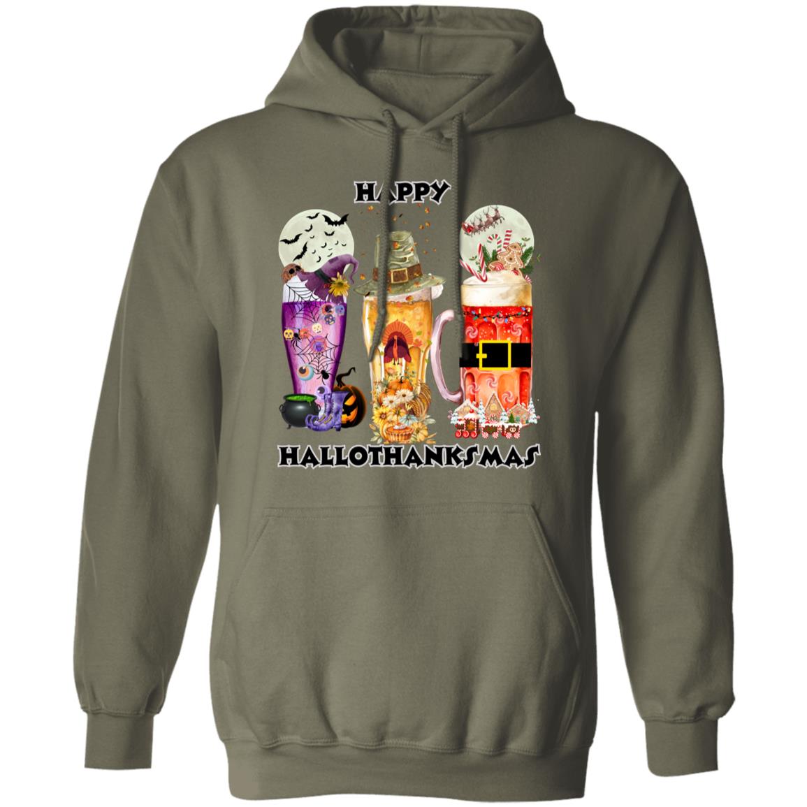 Happy Hallothanksmas Beer Pullover Hoodie