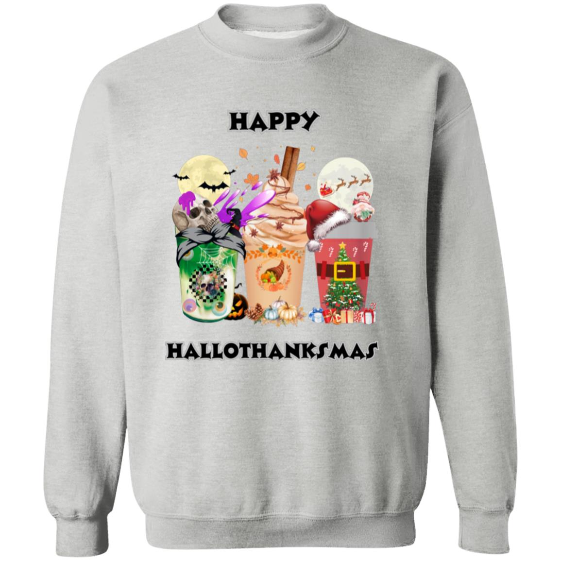 Happy Hallothanksmas Coffee Pullover Sweatshirt