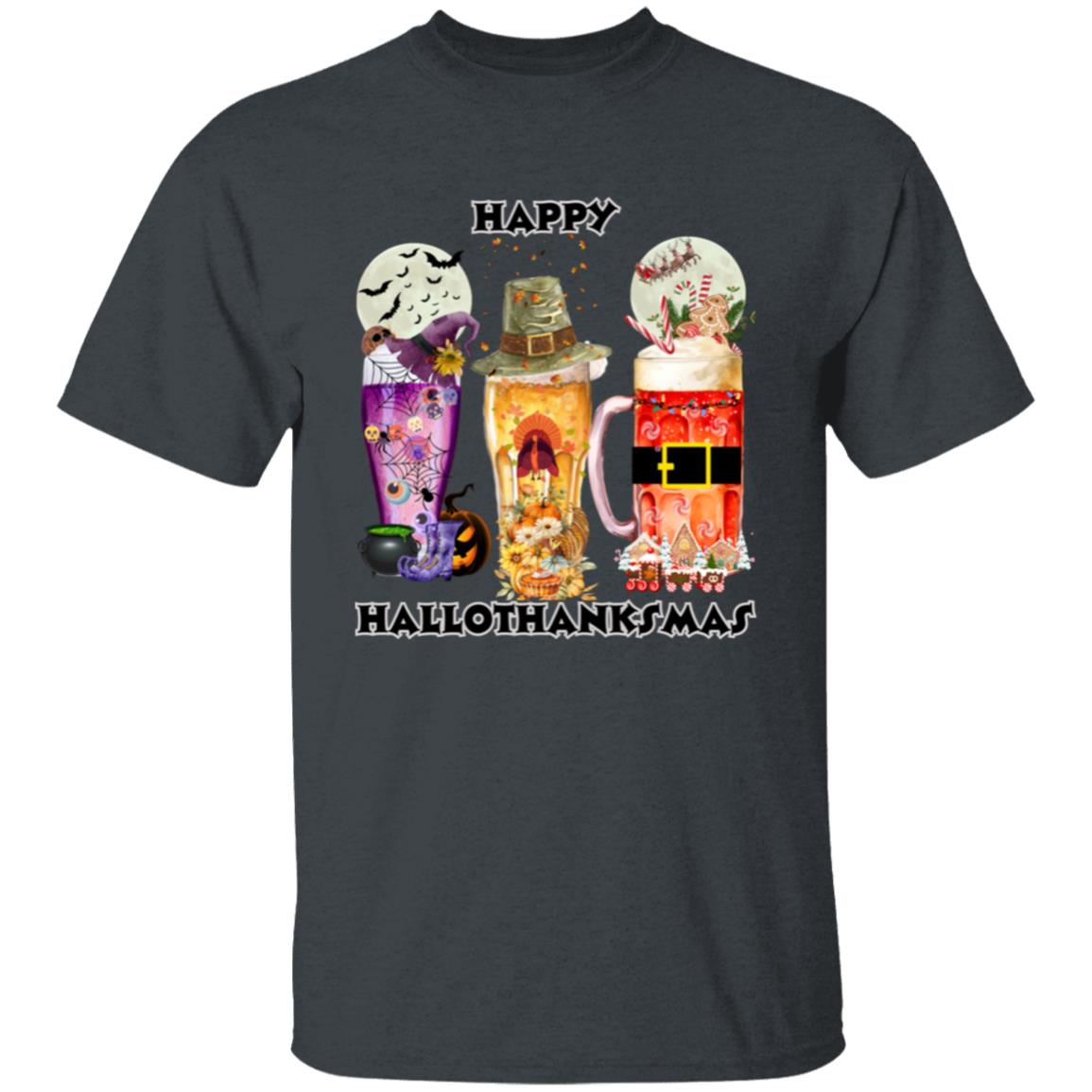 Happy Hallothanksmas Beer Short Sleeve T-Shirt