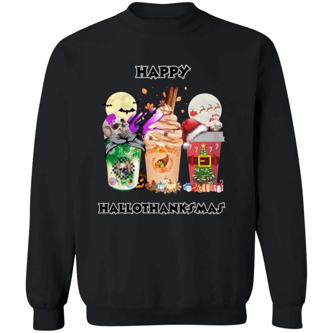 Happy Hallothanksmas Coffee Pullover Sweatshirt