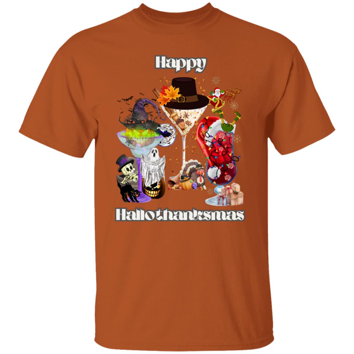 Happy Hallothanksmas Cocktails| Short Sleeve T-Shirt