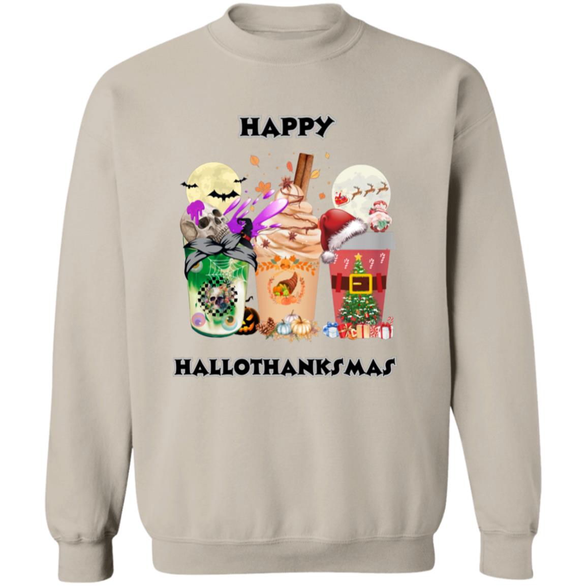 Happy Hallothanksmas Coffee Pullover Sweatshirt