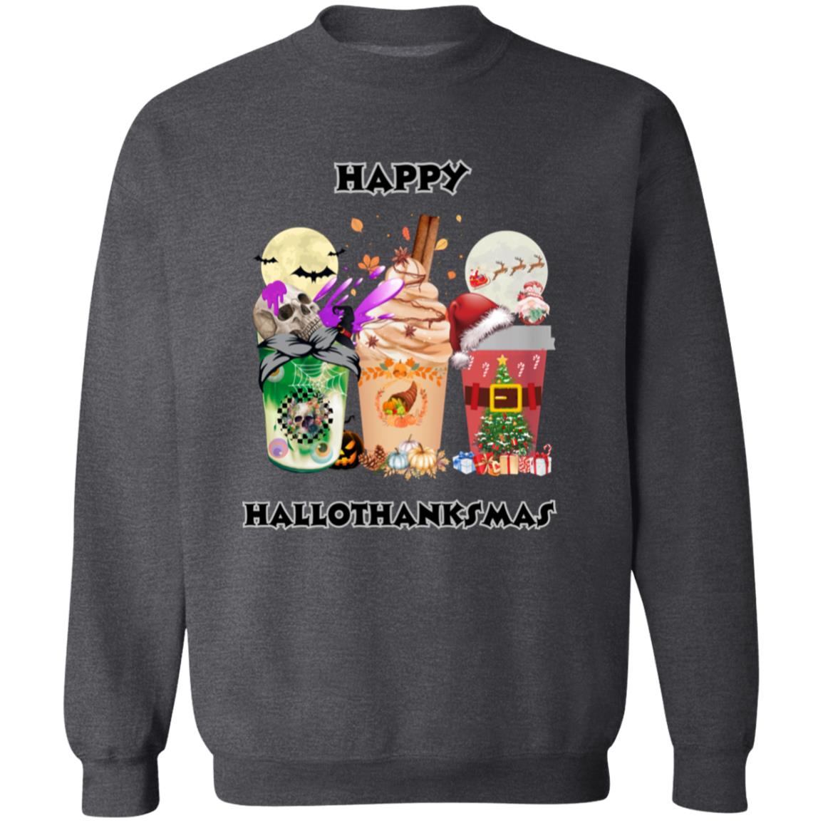 Happy Hallothanksmas Coffee Pullover Sweatshirt