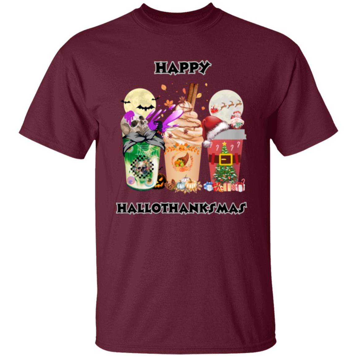 Happy Hallothanksmas Coffee Short Sleeve T-Shirt