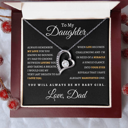To My Daughter From Dad BB| Forever Love Necklace