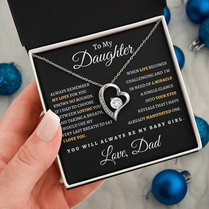 To My Daughter From Dad BB| Forever Love Necklace