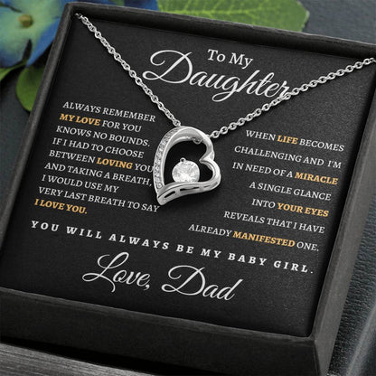 To My Daughter From Dad BB| Forever Love Necklace