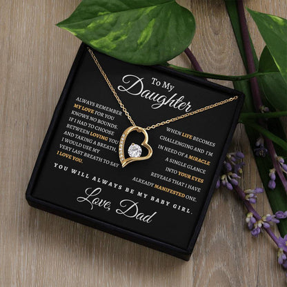 To My Daughter From Dad BB| Forever Love Necklace