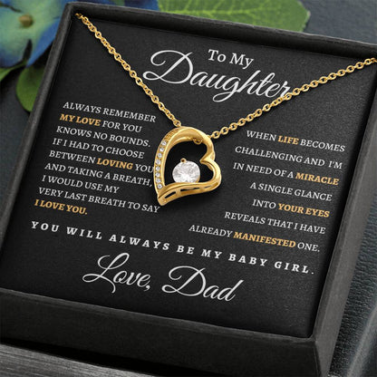 To My Daughter From Dad BB| Forever Love Necklace
